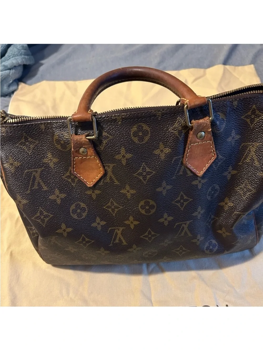 Louis Vuitton Monogram Canvas Satchel in Brown and Tan